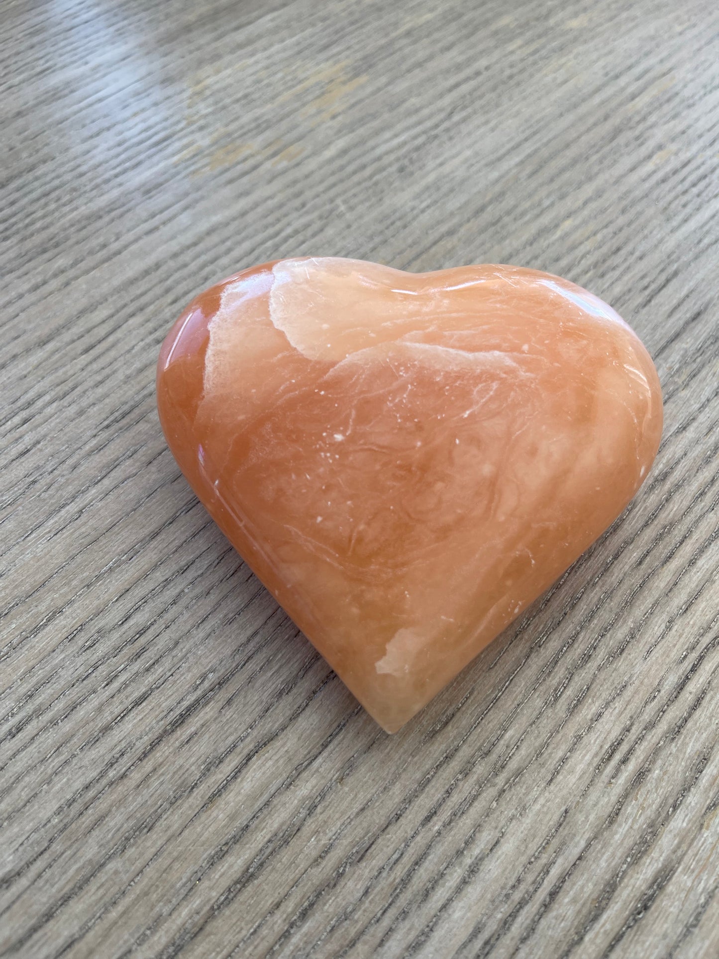 Orange Calcite Heart